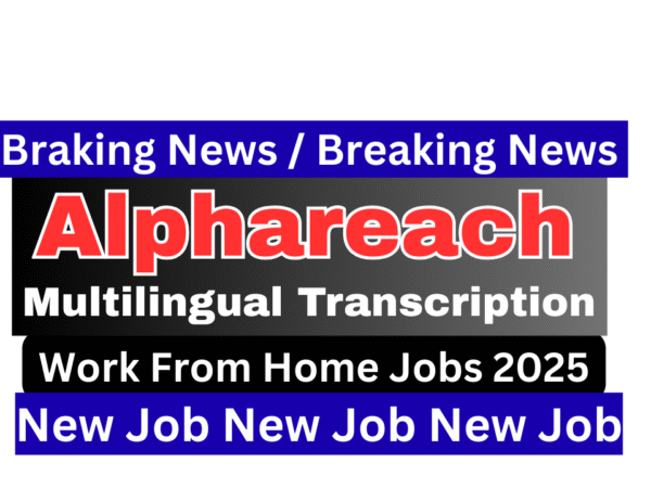 Alphareach Multilingual transcription professional working remotely from home, transcribing audio to text in multiple languages on a laptop