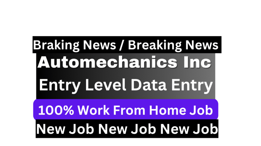 Automechanics Inc Entry Level Data Entry 100% Remote Entry Level Data Entry remote job at Automechanics India - work from home data entry operator position for freshers