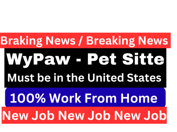 A professional pet sitter caring for a happy dog in a home setting, showcasing a WyPaw work-from-home pet care opportunity