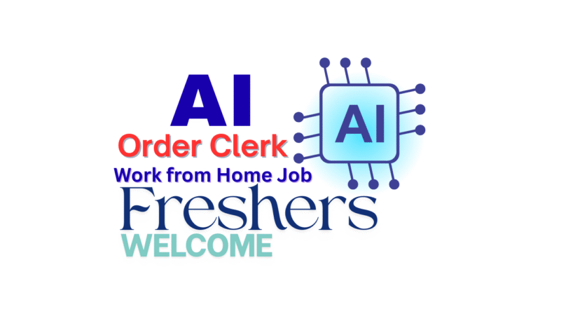 Remote Order Clerk working from home on laptop, managing order processing workflows for AI training project