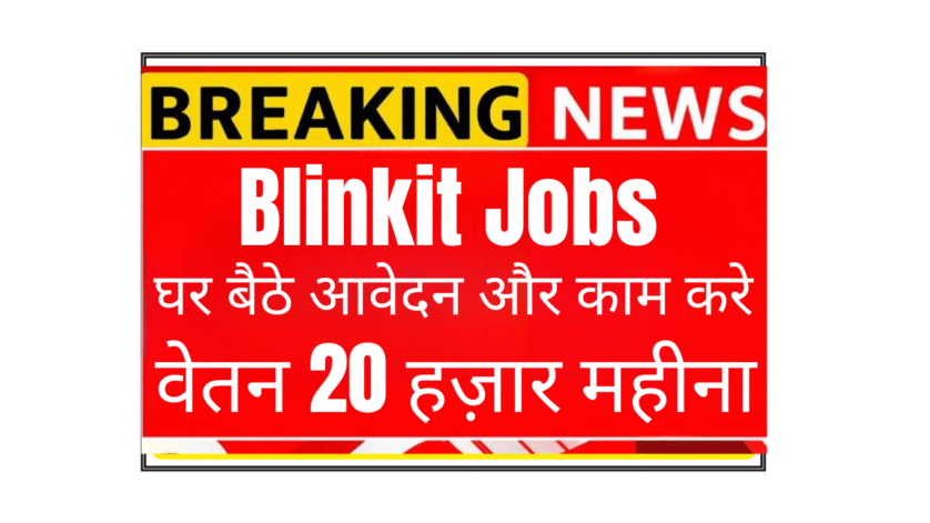 A friendly customer care executive working remotely from home in India, assisting Blinkit customers via call, chat, and email on a laptop.