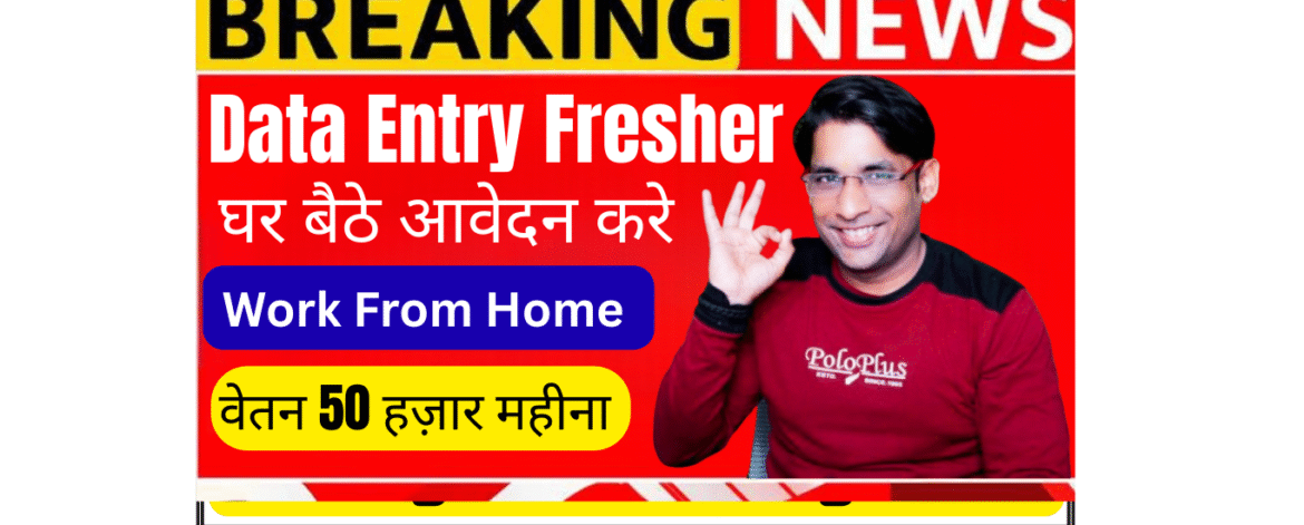 Fresher Data Entry Executive working from home on laptop for Kluebit Software Solutions Company