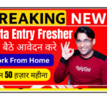 Fresher Data Entry Executive working from home on laptop for Kluebit Software Solutions Company