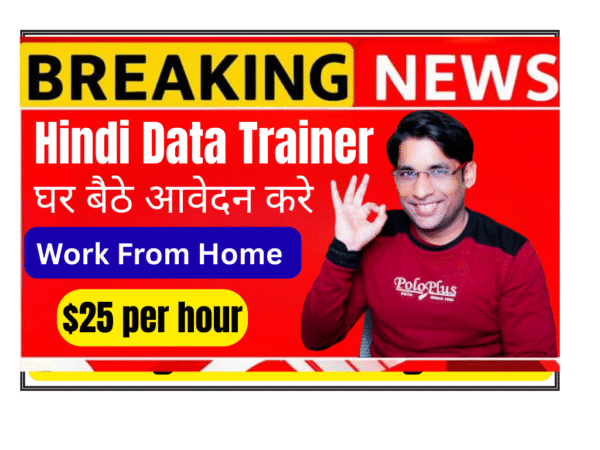 Indian AI safety professional analyzing Hindi and English content on dual monitors for AI model training from home office