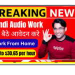 Hindi Audio Specialist recording AI training audio with professional microphone in home studio for customer service scenarios