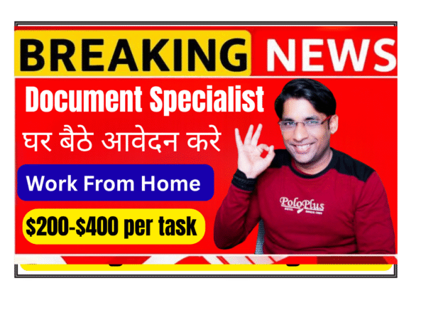 Document specialist improving Excel spreadsheet and PowerPoint slides on laptop for remote job India