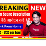 Film Scene Description Specialist watching short video clip on laptop analyzing camera movement framing and mood for AI training