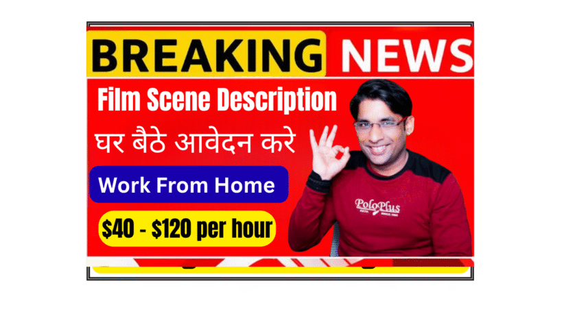 Film Scene Description Specialist watching short video clip on laptop analyzing camera movement framing and mood for AI training