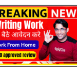 College student writing college review on laptop for Collegedunia review writing and referral program to earn cash rewards