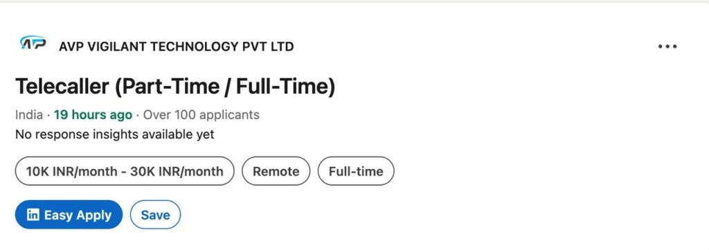 "Apply now for telecaller job in India. Easy application with WhatsApp contact 9742393844."