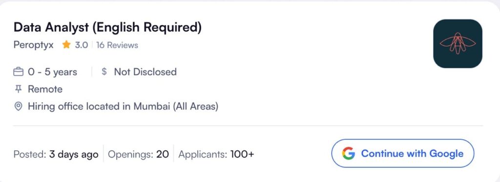 Ideal candidate for Peroptyx data analyst job: Students, retirees, and work-from-home parents in India.