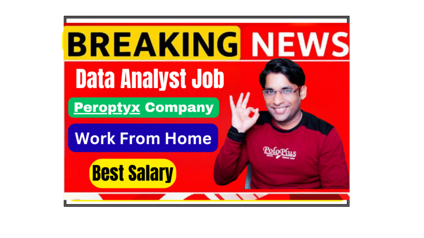 Work from home data analyst job at Peroptyx in India, flexible remote work on a laptop