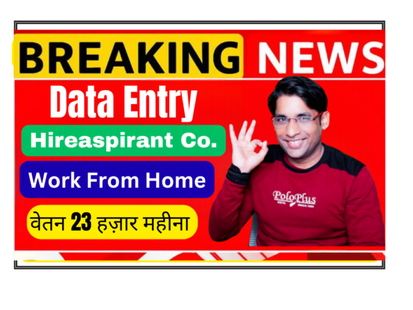 Data Entry Executive working from home on laptop with MS Office and AI tools for remote data entry job