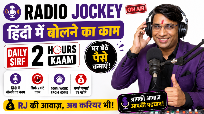 Hindi Voice Artist Radio Jockey job at FRND App – Work from home part time – Earn 2 to 4 Lakh per year hosting live audio shows