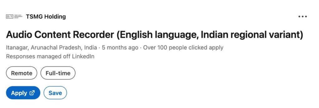 AI Voice Data Collection Job India 2026 AI voice technology audio data collection job in India 2026