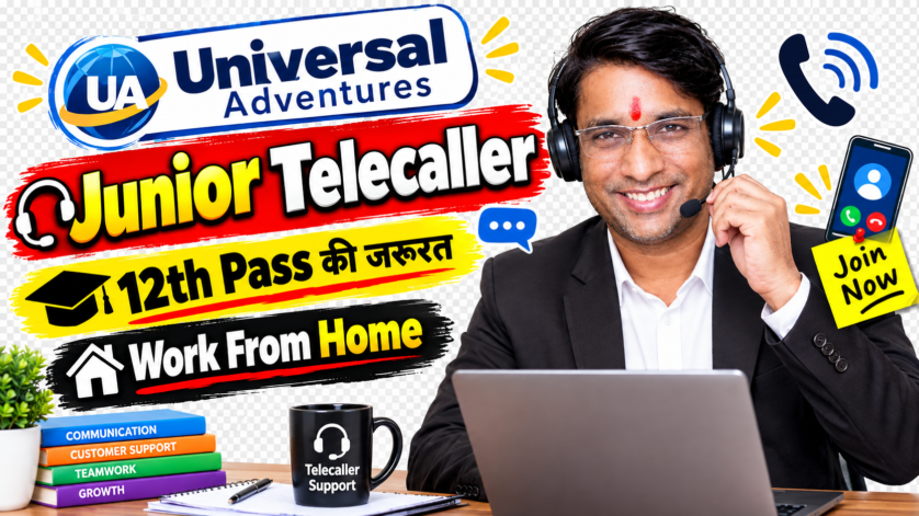 Junior Telecaller work from home job at Universal Adventures for freshers with salary 2.40 to 3.60 LPA and 10 openings
