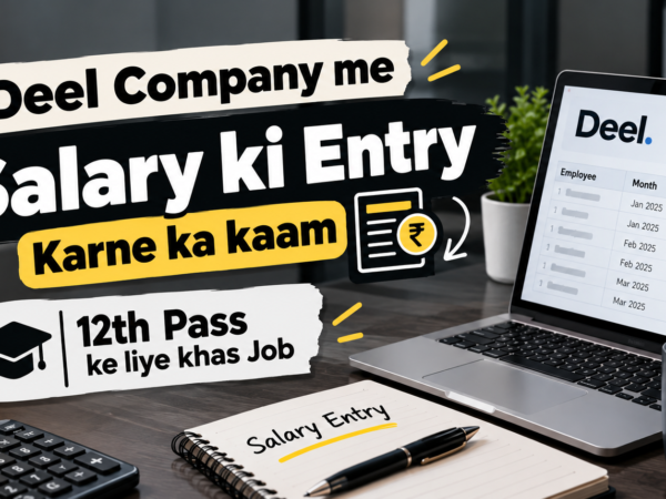 Deel Payroll Associate Australia job remote work from India, payroll professional working on laptop with Excel and payroll software