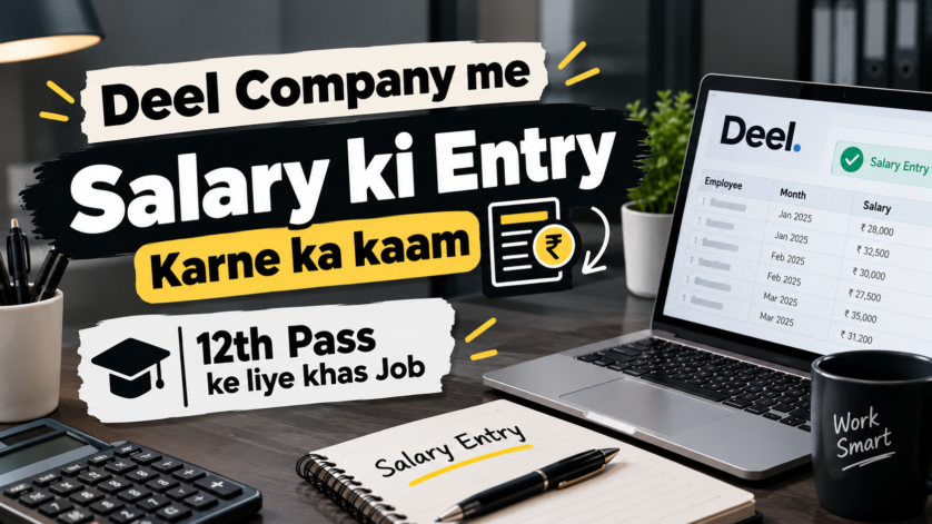 Deel Payroll Associate Australia job remote work from India, payroll professional working on laptop with Excel and payroll software