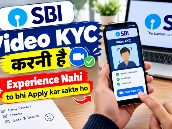 SBI Card VKYC Associate job in Chennai - video KYC agent verifying customer documents on computer screen at SBI Card office