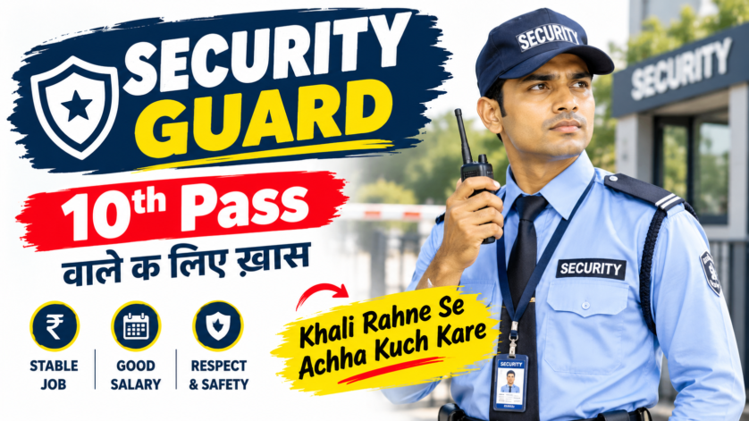 G4S Security Guard job Haryana, professionally trained unarmed security guard in uniform on duty at building premises
