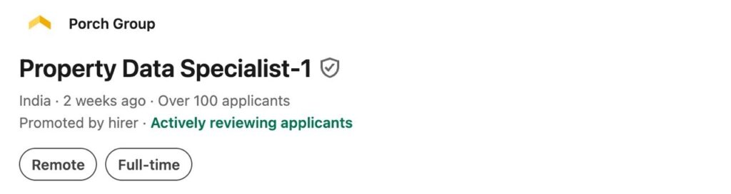 Porch Group Property Data Specialist Salary 2026 – ₹4 to ₹4.25 LPA with Benefits Porch Group's Property Data Specialist Remote Job 2026