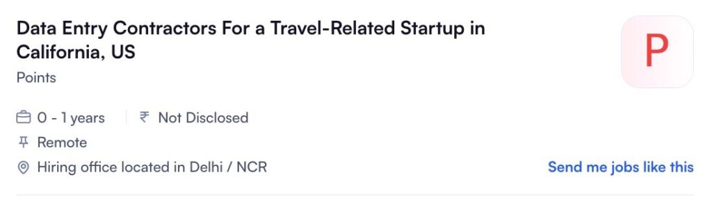 Data Entry Contractor Remote Job in Travel Startup 2026