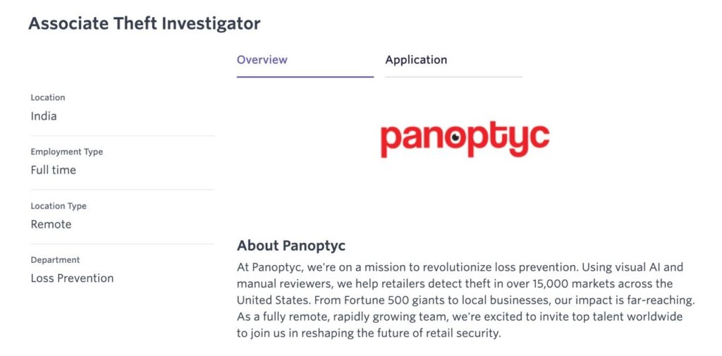 Panoptyc Associate Theft Investigator Remote Job India 2026 