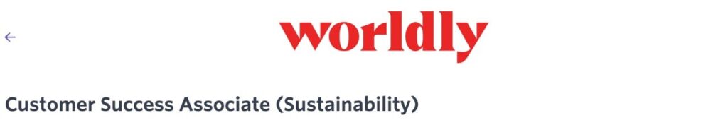 Worldly Customer Success Associate Remote Job, Sustainability Data Operations Workspace Worldly Customer Success Associate Remote Job 2026