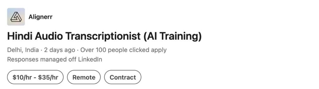 Hindi Audio Transcriptionist Remote Job 2026 