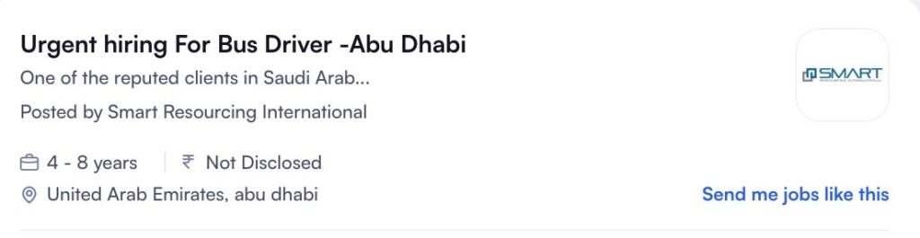 Abu Dhabi Heavy Bus Driver Job 2026