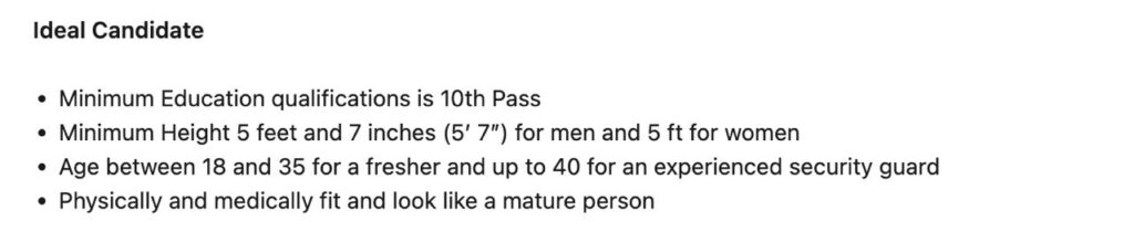 G4S security guard eligibility 2026 – 10th pass minimum height 5 feet 7 inches men age 18 to 35 freshers interview process documents required