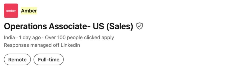 Amber Operations Associate Requirements 2026 - Qualification and Skills Needed for US Sales Remote Job Amber's Operations Associate US Sales Job 2026