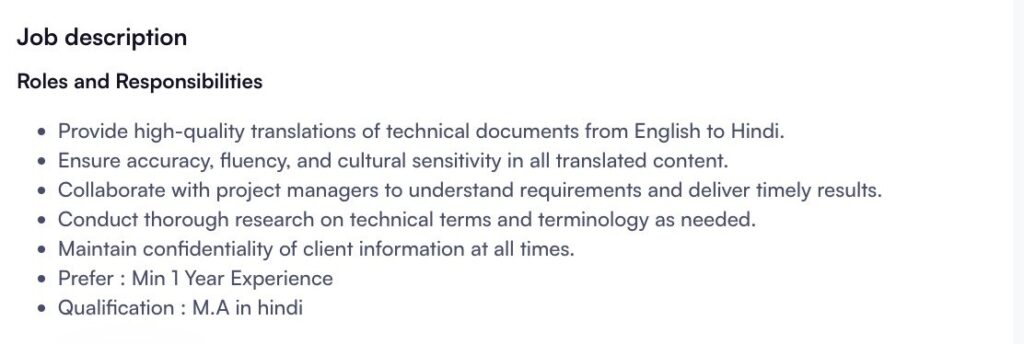 Technical Translation Skills – Hindi Typing, Localization & Terminology Research Stiflink Management Hindi Translator Job 2026